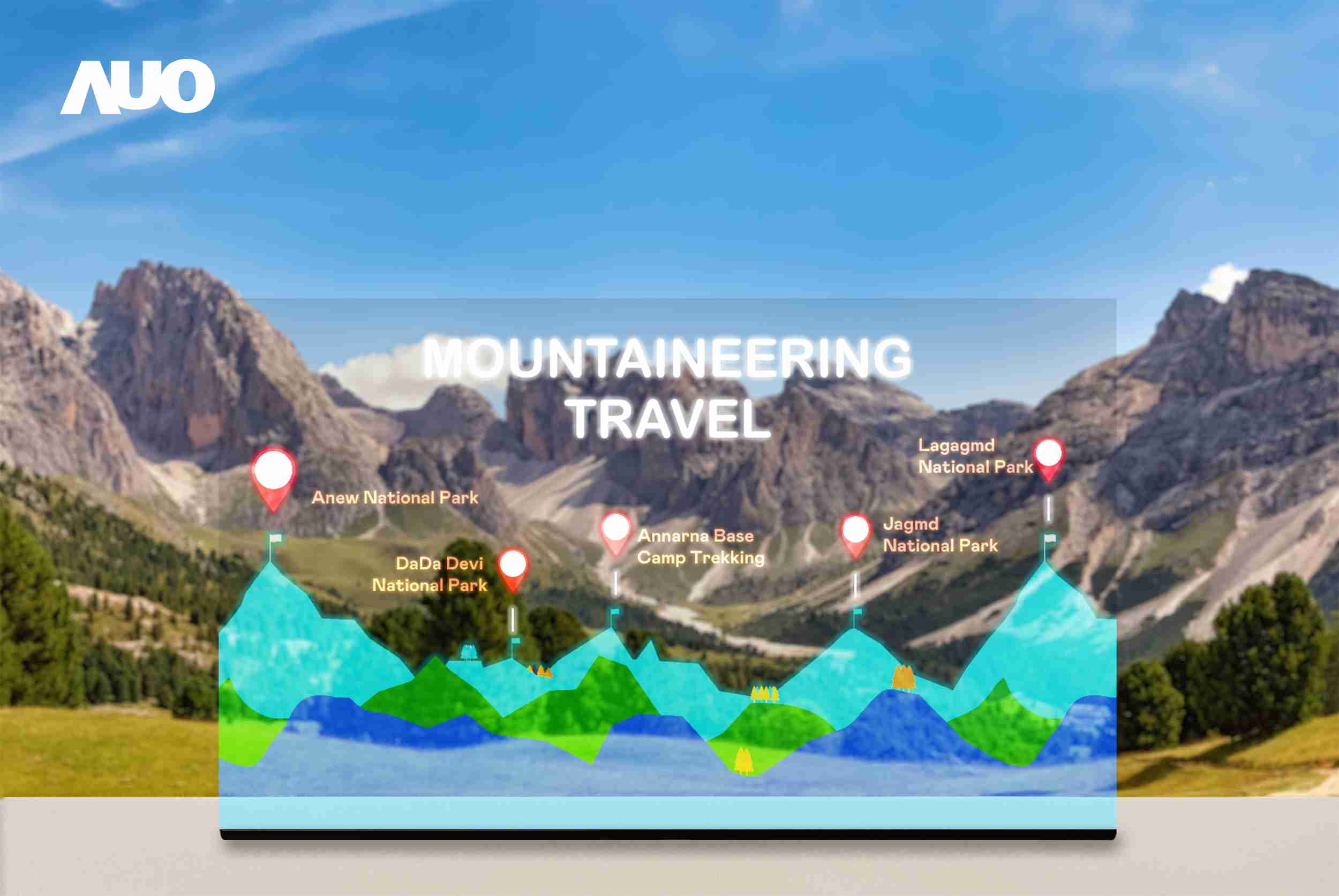 开云电子展示全球单片尺寸最大(*)42吋透明Micro LED显示器拼接而成的〝64吋透明Micro LED显示器〞，，，，具备高透明度、、、1,000 nits高亮度、、、广色域、、采用三边无边框的无缝拼接等多重特色，，，呈现超高清、、、细腻画质而不遮挡后方视觉，，，满足层峰需求，，，可广泛运用于零售、、、、艺术展览或商业空间等场域